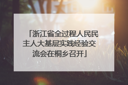 浙江省全过程人民民主人大基层实践经验交流会在桐乡召开
