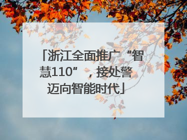 浙江全面推广“智慧110”，接处警迈向智能时代
