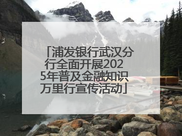 浦发银行武汉分行全面开展2025年普及金融知识万里行宣传活动