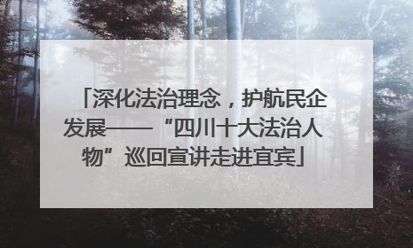 深化法治理念，护航民企发展——“四川十大法治人物”巡回宣讲走进宜宾