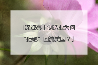 深观察丨制造业为何“拒绝”回流美国？