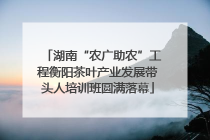 湖南“农广助农”工程衡阳茶叶产业发展带头人培训班圆满落幕