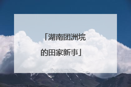 湖南团洲垸的田家新事