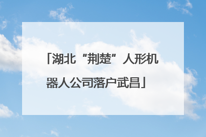 湖北“荆楚”人形机器人公司落户武昌