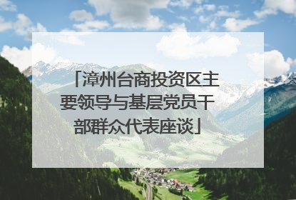 漳州台商投资区主要领导与基层党员干部群众代表座谈