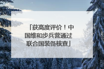 获高度评价！中国维和步兵营通过联合国装备核查