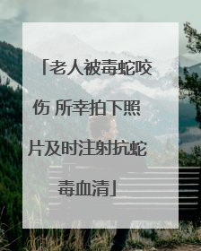 老人被毒蛇咬伤 所幸拍下照片及时注射抗蛇毒血清