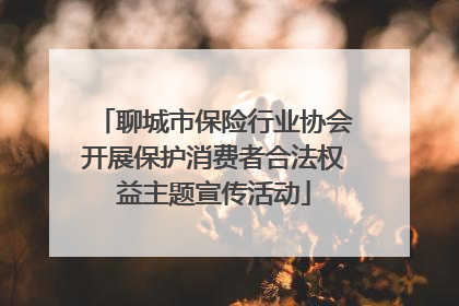 聊城市保险行业协会开展保护消费者合法权益主题宣传活动
