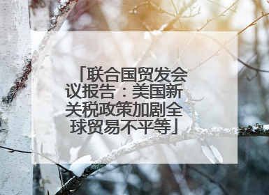 联合国贸发会议报告：美国新关税政策加剧全球贸易不平等