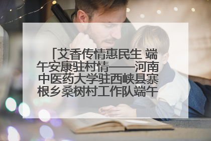 艾香传情惠民生 端午安康驻村情——河南中医药大学驻西峡县寨根乡桑树村工作队端午中医惠民记