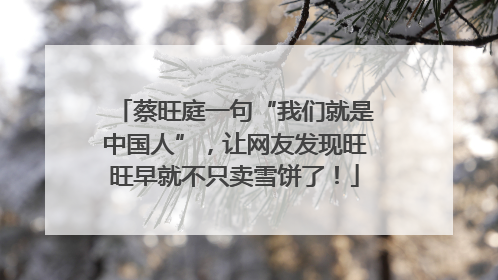 蔡旺庭一句“我们就是中国人”，让网友发现旺旺早就不只卖雪饼了！