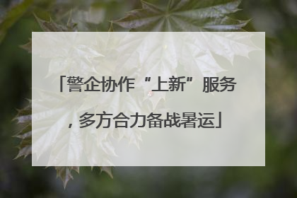 警企协作“上新”服务，多方合力备战暑运