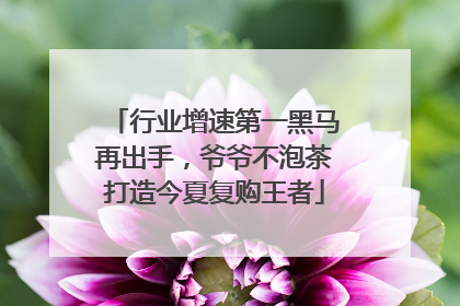 行业增速第一黑马再出手，爷爷不泡茶打造今夏复购王者