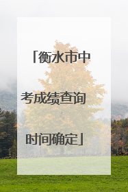 衡水市中考成绩查询时间确定