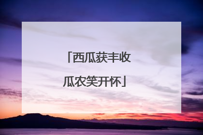 西瓜获丰收 瓜农笑开怀
