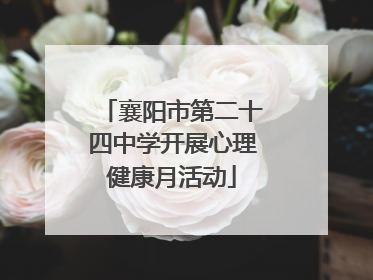 襄阳市第二十四中学开展心理健康月活动