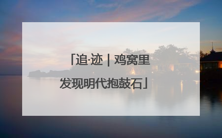 追·迹｜鸡窝里发现明代抱鼓石
