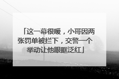 这一幕很暖，小哥因两张罚单被拦下，交警一个举动让他眼眶泛红