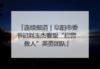 连续报道｜阜阳市委书记刘玉杰看望“拦窨救人”英勇团队