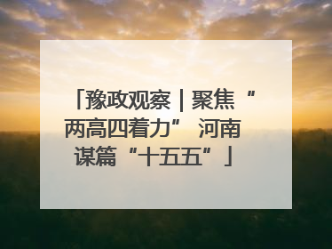 豫政观察｜聚焦“两高四着力” 河南谋篇“十五五”