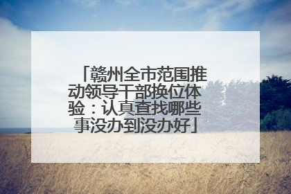 赣州全市范围推动领导干部换位体验：认真查找哪些事没办到没办好
