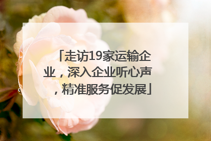 走访19家运输企业，深入企业听心声，精准服务促发展