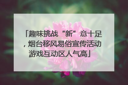 趣味挑战“新”意十足，烟台移风易俗宣传活动游戏互动区人气高