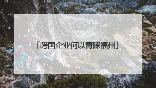 跨国企业何以青睐福州