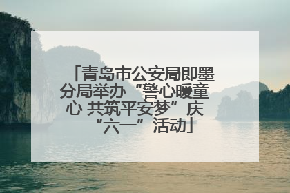 青岛市公安局即墨分局举办“警心暖童心 共筑平安梦”庆“六一”活动