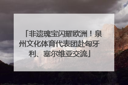 非遗瑰宝闪耀欧洲！泉州文化体育代表团赴匈牙利、塞尔维亚交流