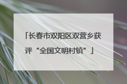 长春市双阳区双营乡获评“全国文明村镇”