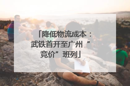 降低物流成本：武铁首开至广州“竞价”班列