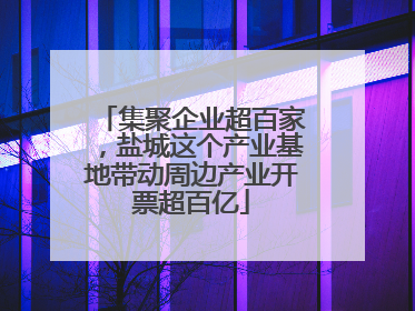 集聚企业超百家，盐城这个产业基地带动周边产业开票超百亿