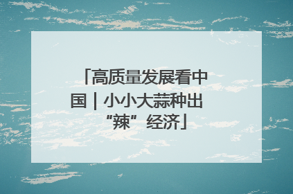 高质量发展看中国｜小小大蒜种出“辣”经济
