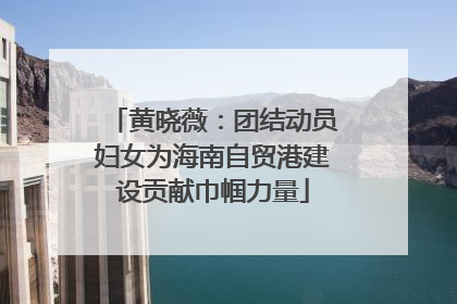 黄晓薇：团结动员妇女为海南自贸港建设贡献巾帼力量