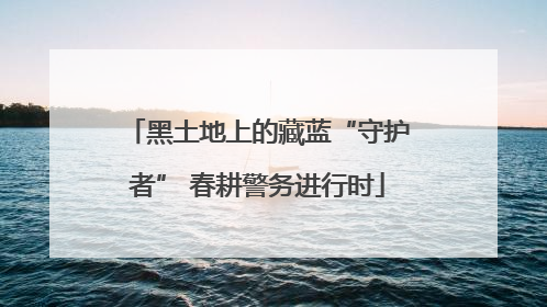 黑土地上的藏蓝“守护者” 春耕警务进行时