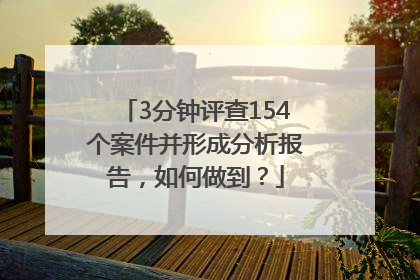 3分钟评查154个案件并形成分析报告，如何做到？