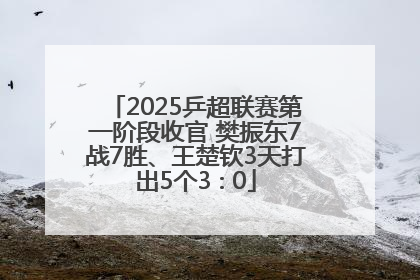 2025乒超联赛第一阶段收官 樊振东7战7胜、王楚钦3天打出5个3∶0