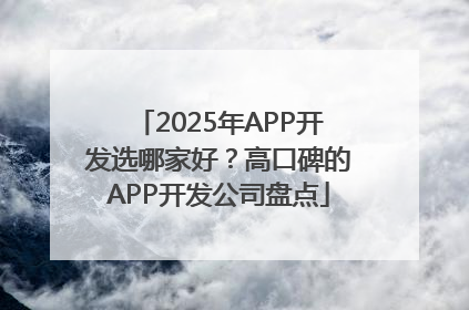 2025年APP开发选哪家好？高口碑的APP开发公司盘点