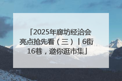 2025年廊坊经洽会亮点抢先看（三）丨6街16巷，邀你逛市集
