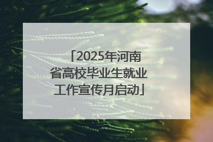 2025年河南省高校毕业生就业工作宣传月启动