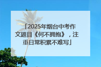 2025年烟台中考作文题目《何不拥抱》，注重日常积累不难写