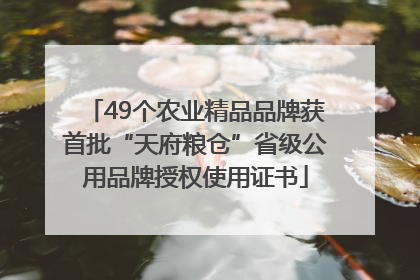 49个农业精品品牌获首批“天府粮仓”省级公用品牌授权使用证书