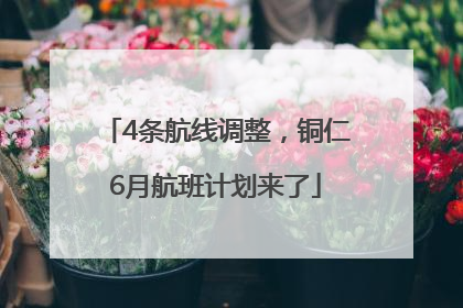 4条航线调整,铜仁6月航班计划来了