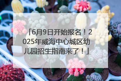 6月9日开始报名！2025年威海中心城区幼儿园招生指南来了！