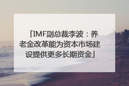 IMF副总裁李波：养老金改革能为资本市场建设提供更多长期资金